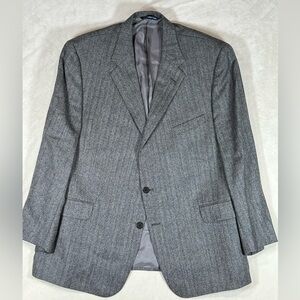 Coppley Classic 48R Herringbone 2 Button 100% Wool Vented Blazer Sport Coat S4